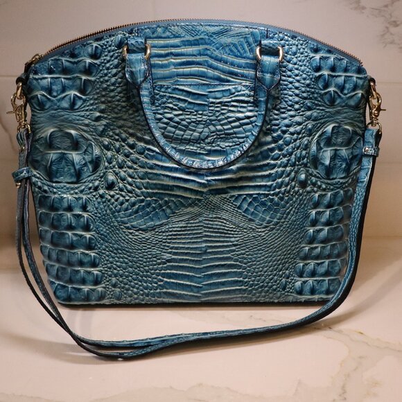 NWT Brahmin Large Duxbury Satchel Lagoon Melbourne with Shoulder strap - Picture 5 of 9